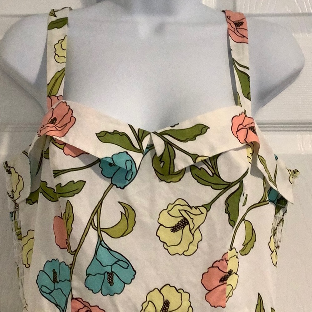 LAUNDRY by SHELLI SEGAL 100% Cotton Cottagecore Summer Wedding Guest Dress 6 - Picture 2 of 10